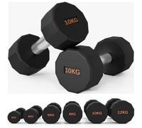 2 X 10kg SPORTNOW Dumbbells Weights Set With 12-Sided Shape And Non-Slip Grip | TJ Hughes
