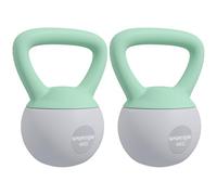 SPORTNOW 2 x 4kg Soft Kettlebell, Kettle Bell with Non-Slip Handle, for Home Gym, Strength Training, Cardio - Grey and Green