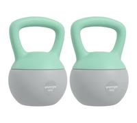 SPORTNOW 2 x 6kg Soft Kettlebell, Kettle Bell with Non-Slip Handle, for Home Gym, Strength Training, Cardio - Grey and Green