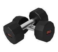 SPORTNOW 2 x 8kg Dumbbells Weights Set with 12-Sided Shape and Non-Slip Grip for Men Women Home Gym Workout Aosom UK