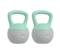 SPORTNOW 2 x 8kg Soft Kettlebell, Kettle Bell with Non-Slip Handle, for Home Gym, Strength Training, Cardio - Grey and Green