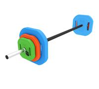 SPORTNOW 20 kg Adjustable Barbell Weights Set, Barbell Bar with Weight Plates, Non-slip Handle, Multicolour