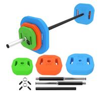 SPORTNOW 20 kg Adjustable Barbell Weights Set, Non-slip Handle, Multicolour | Barbell Bar, Weight Plates, Home Gym Weight Lifting Set, Strength Training, Home Gym Exercise