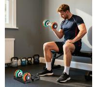 SPORTNOW 20 kg Adjustable Dumbbells Set with Safety Locking Mechanism - Multi-colour - 29.5L x 13.6W x 13.6H cm