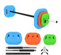 Sportnow 20Kg Adjustable Barbell Weights Set Barbell Bar, Multicolour Multi