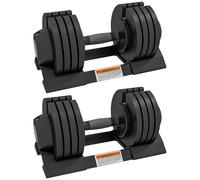 SPORTNOW 20KG Adjustable Dumbbells Set of 2, 4-in-1 Weights Set with Storage Tray and Non-Slip Handle, Home Gym Fitness Equipment