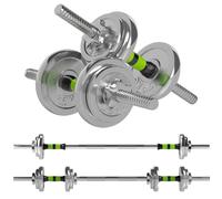 Sportnow 20Kg 2-in-1 Adjustable Weights Dumbbells Set For Home Gym, Green
