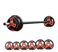SPORTNOW 20kg Barbell Weights Set Solid One-Piece Barbell Bar Adjustable