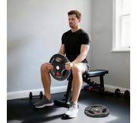Sportnow 20Kg Olympic Weight Plate, Weight Plate Disc With Tri-Grips In Black Black