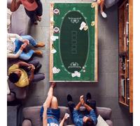 Sportnow 239.3 X 115.5 Cm Poker Mat 12 Player Water-Resistant, Green