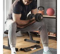 SPORTNOW 24KG Adjustable Dumbbells Set, 4-in-1 Weights Set with Storage Tray and Non-Slip Handle, Home Gym Fitness Equipment black