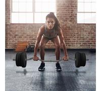 Sportnow 25Kg Adjustable Barbell Weights Set For Home Gym Strength Training