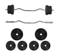 SPORTNOW 25kg Barbell Weights Set, Adjustable Gym Weights, 4ft Curl Bar