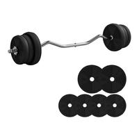 SPORTNOW 25kg Barbell Weights Set, Adjustable Gym Weights up to 80kg with 4ft Curl Bar and Non-slip Handle for Home Gym, Exercise, Weight Strength Training