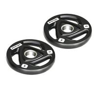 Sportnow Olympic Weight Plates For 2' Barbell Bar With Tri Grips In True Black True Black