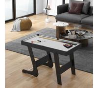 SPORTNOW Folding Pool Table Set, 104cm Mini Snooker Table with 2 Cues, 16 Balls, Chalk, Triangle, Brush, Portable Billiards Table for Youth and Adults, Grey