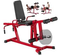 SPORTNOW 3-in-1 Leg Extension and Curl Machine, 300kg Capacity, Red | Heavy Duty Adjustable Weight Bench, with Leg Developer, Lower Body Home Gym Machine, Compatible with 2" Olympic Weight Plates
