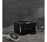 SPORTNOW 3-in-1 Wooden Plyo Box, Anti-Slip Plyometric Jump Platform, Step Up Exercise Box with Handle Openings for Home Gym, Workout Training SPORTNOW Black S