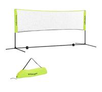 SPORTNOW 3 m Badminton Net Foldable Height Adjustable, Black and Yellow | Outdoor Sports Net, Carry Bag, Tennis, Badminton, Pickleball, Volleyball, Garden