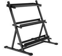 SPORTNOW 3-Tier Adjustable Dumbbell Rack, Heavy-Duty Weight Rack for Dumbbells, Kettlebells and Multiple Balls, Space-Saving Weight Storage Stand for Home Gym, 200 KG Capacity