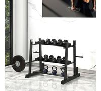 SPORTNOW 3-Tier Dumbbell Rack for Dumbbells, Kettlebells&Plates (Rack Only), Black