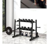 SPORTNOW 3-Tier Dumbbell Rack for Dumbbells, Kettlebells&Plates (Rack Only) in Black SPORTNOW Black