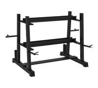 SPORTNOW 3-Tier Dumbbell Rack, Versatile Weight Holder with 4 Rods for Kettlebells Plates Dumbbells, Rack Only