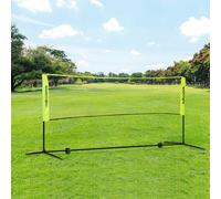 SPORTNOW 3m Badminton Net, Adjustable Sports Net for Tennis, Volleyball - 310L x 103W x 107-155Hcm - Black and Yellow