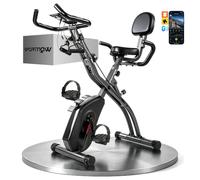 SPORTNOW 4-In-1 Folding Exercise Bike with Bluetooth App, Wheels, Black