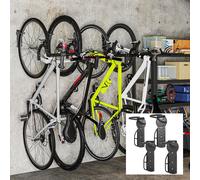 SPORTNOW 4 Pack Bike Rack, Wall Mounted Bicycle Hanger Hook, Foldable Garage Bike Wall Rack, Bicycle Storage Holder for Indoor Outdoor Use