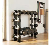 Sportnow 4-Tier Dumbbell Rack, Heavy-Duty Weight Rack For Dumbbells, Black