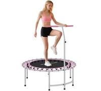 SPORTNOW 40" Fitness Trampoline Mini Rebounder for Adults | 5-Level Adjustable Handle, Indoor Exercise Bungee Rebounder, Max Load 100KG