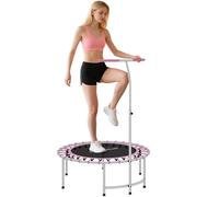 SPORTNOW 40" Fitness Trampoline, Mini Rebounder Trampoline for Adults with 5-Level Adjustable Handle, Indoor Exercise Bungee Rebounder, Max Load 100KG, Purple
