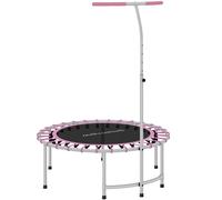 SPORTNOW 40" Fitness Trampoline, Mini Rebounder Trampoline for Adults with 5-Level Adjustable Handle, Indoor Exercise Bungee Rebounder, Max Load 100KG, Purple