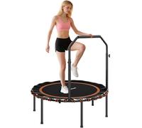 SPORTNOW 40" Foldable Fitness Trampoline Rebounder with Handle in Orange | Size: 100 cm SPORTNOW Orange 100 cm