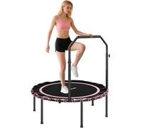 SPORTNOW 40'' Foldable Fitness Trampoline for Adults Max Load 150kg, Pink