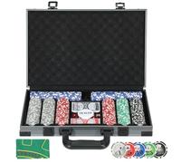 SPORTNOW 400-Piece Poker Chips Set, ABS Case, Texas Holdem Poker Set, Grey | Casino Texas Holdem, 11.5g Numbered Chips, Two Decks of Cards, Dealer, Five Dices, Mat, Lightweight