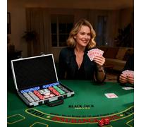 Sport Now Poker Chips Set 400-Piece – 11.5g Numbered Chips, ABS Case, Mat, 2 Decks, Grey