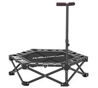 Sportnow 42" Foldable Mini Trampoline With 3-Level Adjustable Handle, Black Black