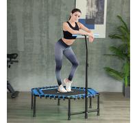 SPORTNOW 45" Fitness Trampoline with Adjustable Handle, LED Lights, Blue