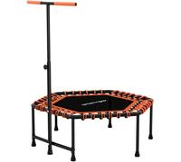 SPORTNOW 45" Fitness Trampoline with Adjustable Handle, LED Lights, Pink, Pink
