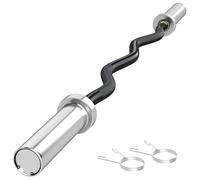 SPORTNOW 4ft EZ Curl Bar up to 100kg for 2" Weight Plates with Spring Clips, Home Gym Weight Lifting Bar