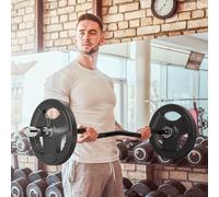 SPORTNOW 4ft EZ Curl Bar up to 100kg for 2" Weight Plates with Spring Clips, Home Gym Weight Lifting Bar in Black | Size: 120 cm SPORTNOW Black 120 cm