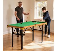 SPORTNOW 4FT Folding Pool Table, Mini Billiards Table Set for Kids, Green