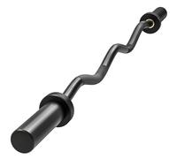 Sportnow 4Ft Olympic Ez Curl Bar, Barbell Bar For 2" Weight Plates, Black