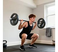 Sportnow 4Ft Olympic Ez Curl Bar, Barbell Bar For 2" Weight Plates