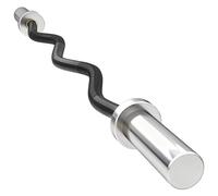 SPORTNOW 4ft Olympic Barbell Bar, EZ Curl Bar for 2" Weight Plates Silver