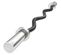 SPORTNOW 4ft Olympic EZ Curl Bar, Barbell Bar for 2" Weight Plates with Non-Slip Hand Grip, for Weight Lifting, Hip Thrusts, Squat, Biceps, Home Gym