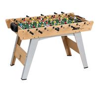 SPORTNOW 4ft Table Football, Foosball Game Table with 22 Players, 2 Balls and Manual Scorers for Family, Natural Wood Finish