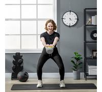 SPORTNOW Kettlebell, 4kg Kettle Bells with Handle for Home Gym Weight Lifting and Strength Training, Yellow and Grey